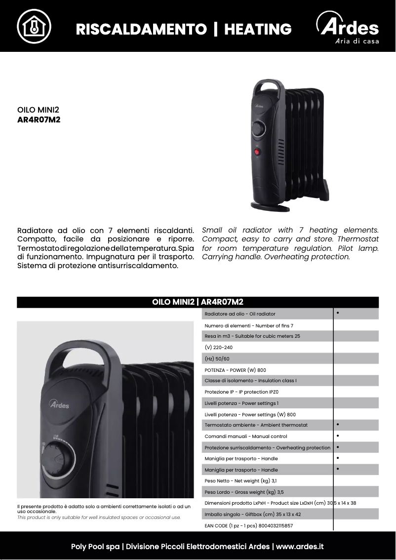 Imagen de la primera página del manual del dispositivo Oilo MINI2 AR4R07M2