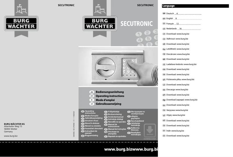 Página 1 del manual Manual de usuario Burg Wächter Magno-Safe
