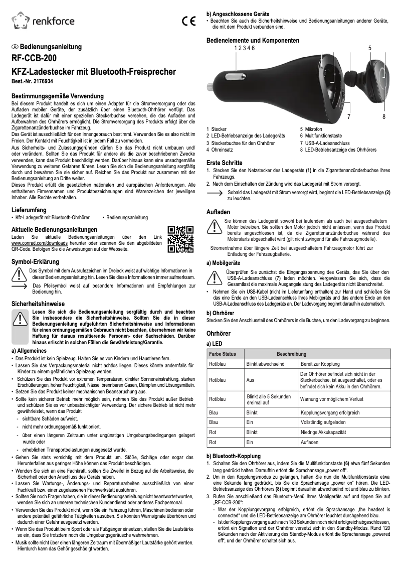 Imagen de la primera página del manual del dispositivo RF-CCB-200