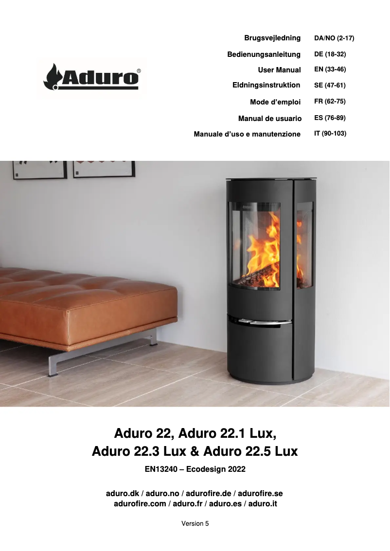 Imagen de la primera página del manual del dispositivo 22.1 Lux