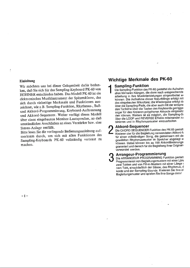 Imagen de la primera página del manual del dispositivo PK 60