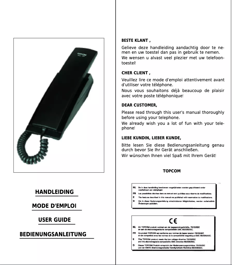 Página 1 del manual Manual de usuario Topcom Axo 150