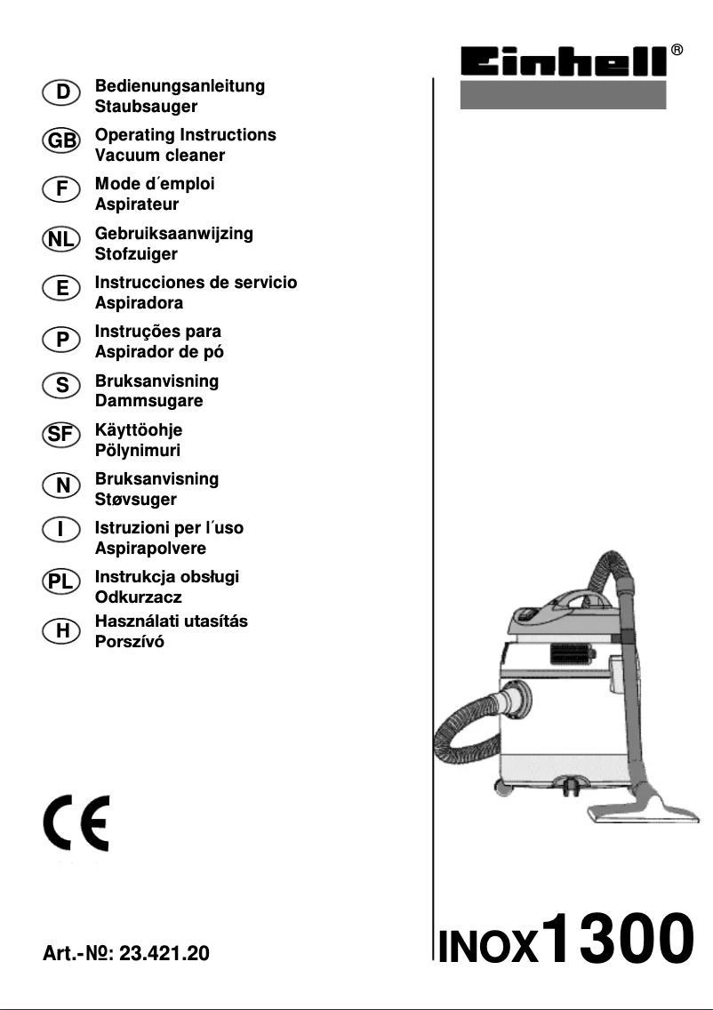Página 1 del manual Manual de usuario Einhell Inox 1300