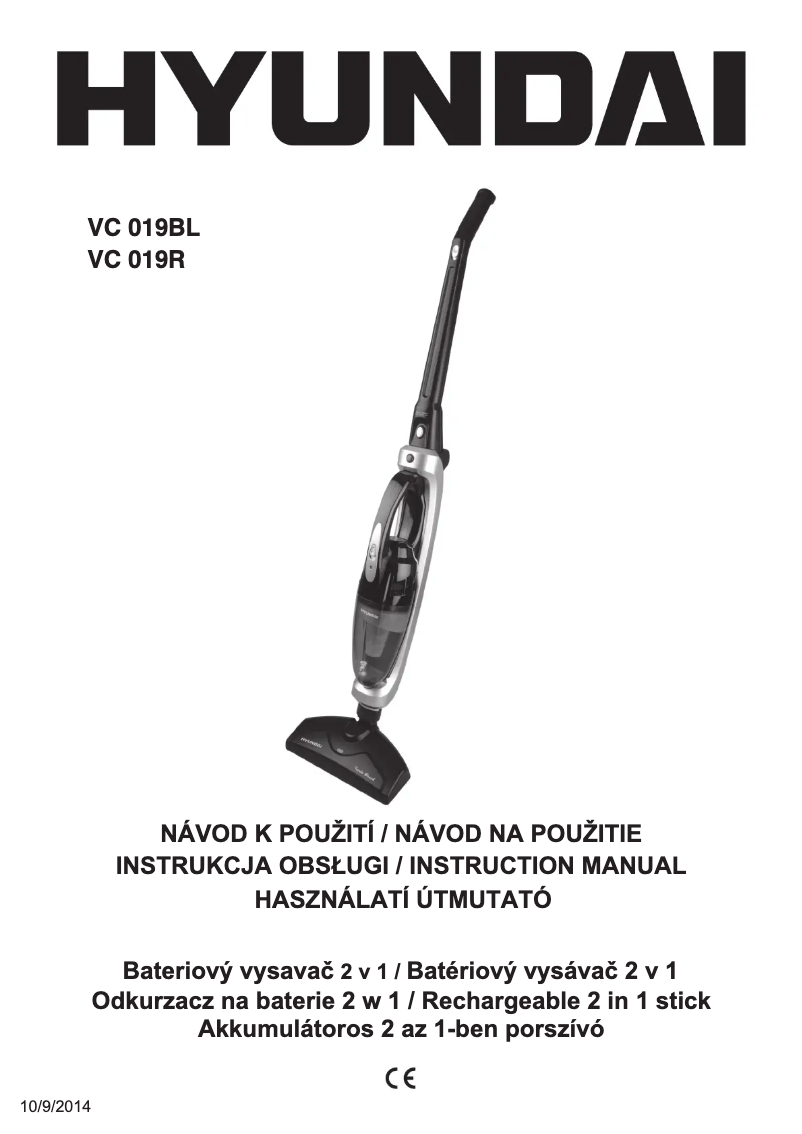 Página nº 1 - Manual de usuario Hyundai VC 019BL