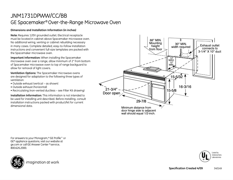 Imagen de la primera página del manual del dispositivo JNM1731DPCC