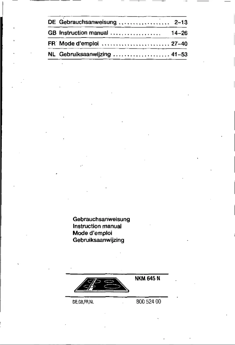 Imagen de la primera página del manual del dispositivo NKM645N