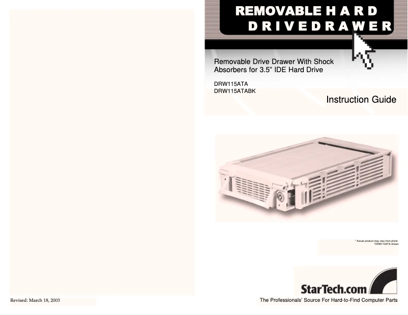 Página nº 1 - Manual de usuario StarTech.com DRW115CADBK