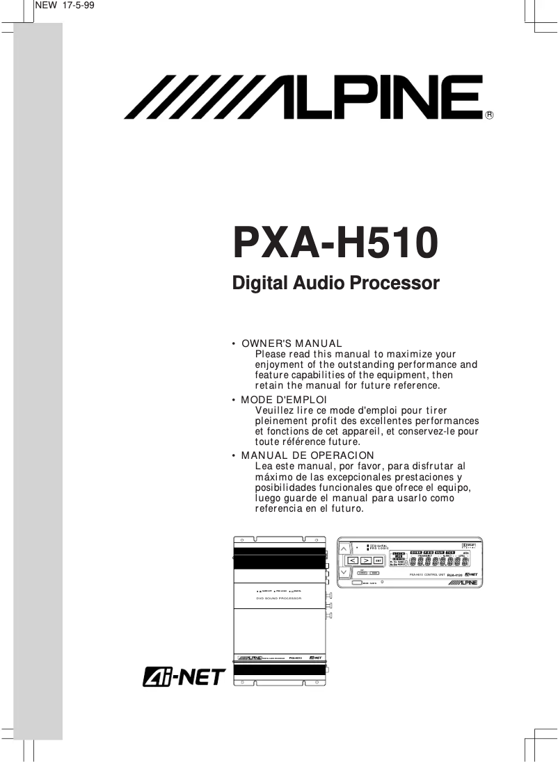 Página nº 1 - Manual de usuario Alpine PXA-H510