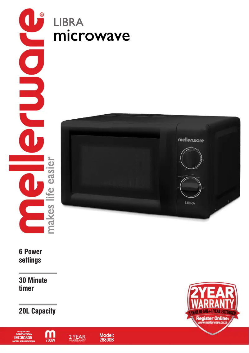 Página 1 del manual Manual de usuario Mellerware Libra 26800B