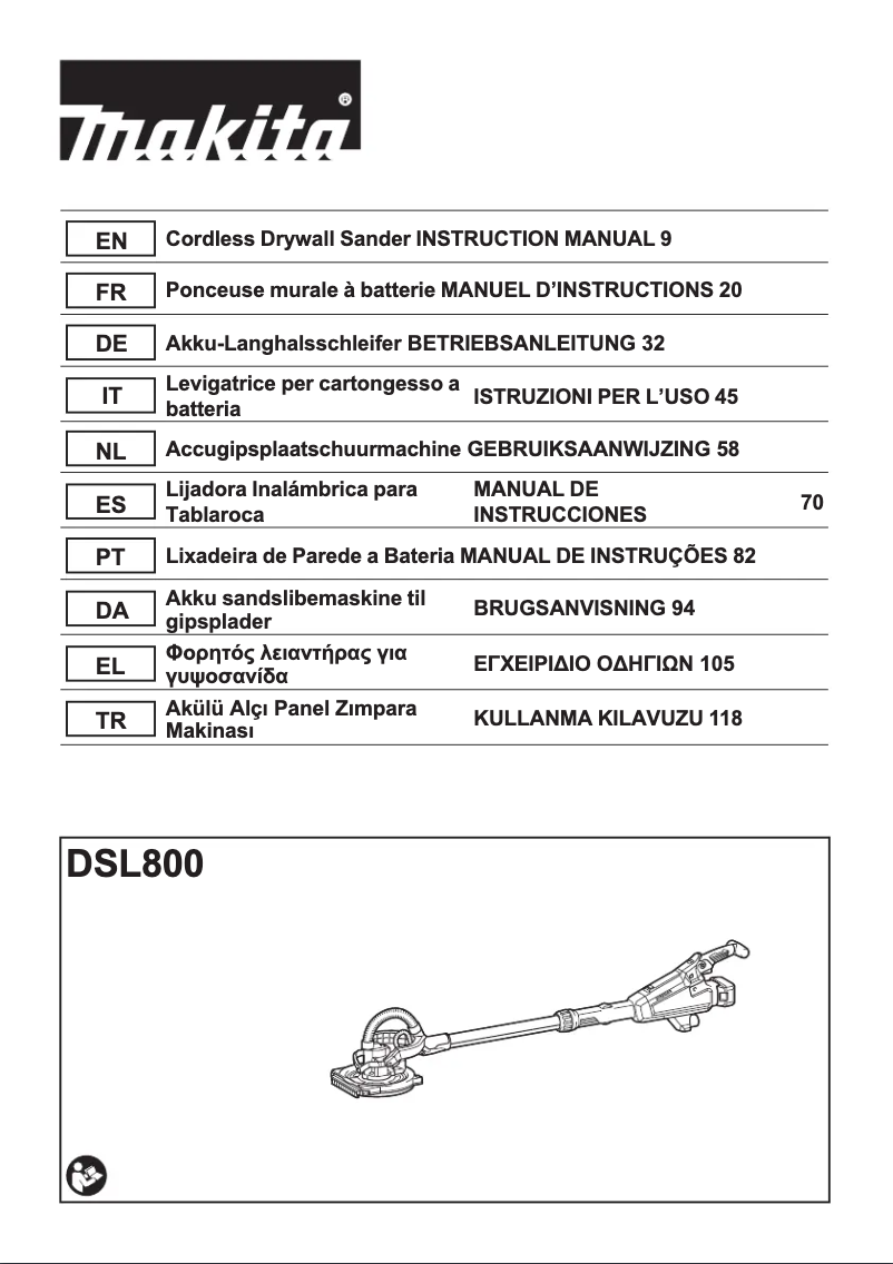 Página 1 del manual Manual de usuario Makita DSL800