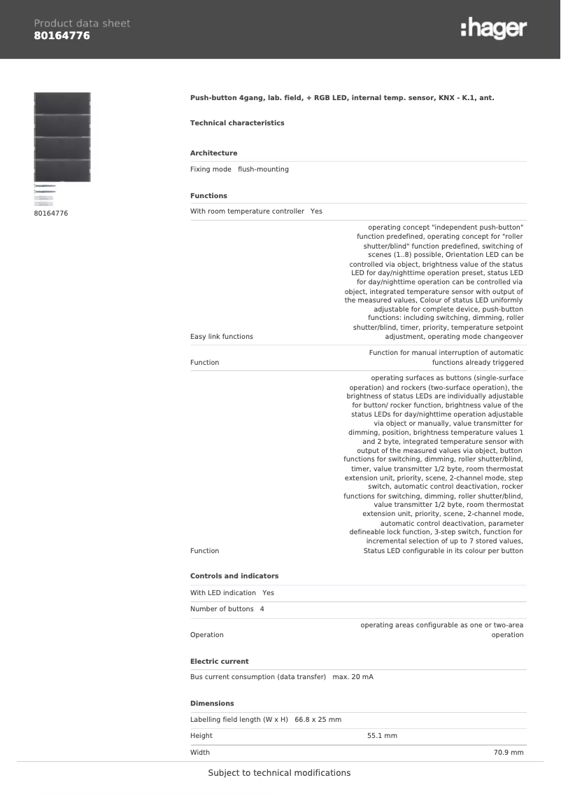 Imagen de la primera página del manual del dispositivo 80164776