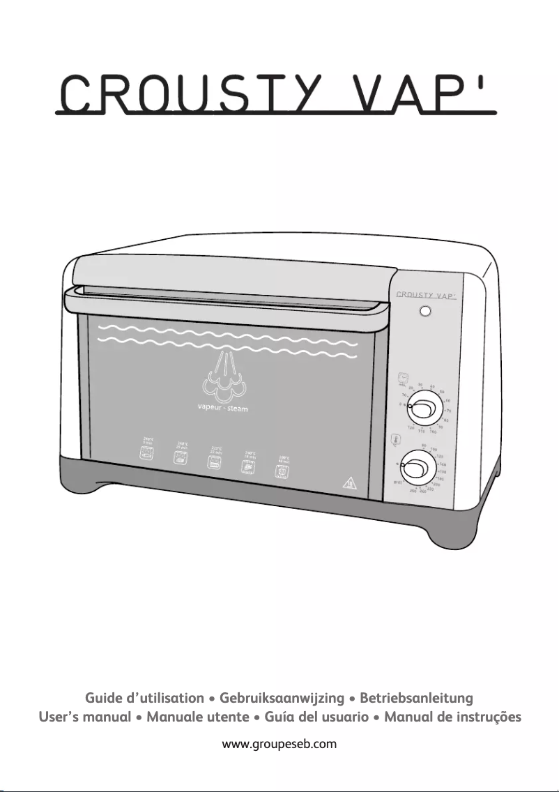Página 1 del manual Manual de usuario Tefal Crousty Vap OV1560