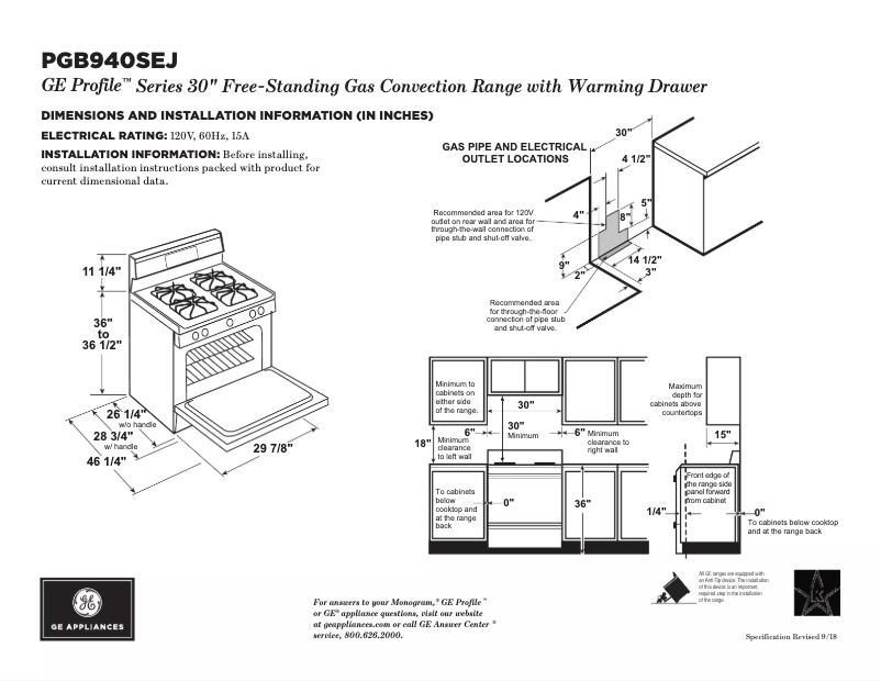 Imagen de la primera página del manual del dispositivo PGB940SEJSS