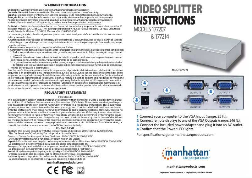 Página 1 del manual Manual de usuario Manhattan 177214