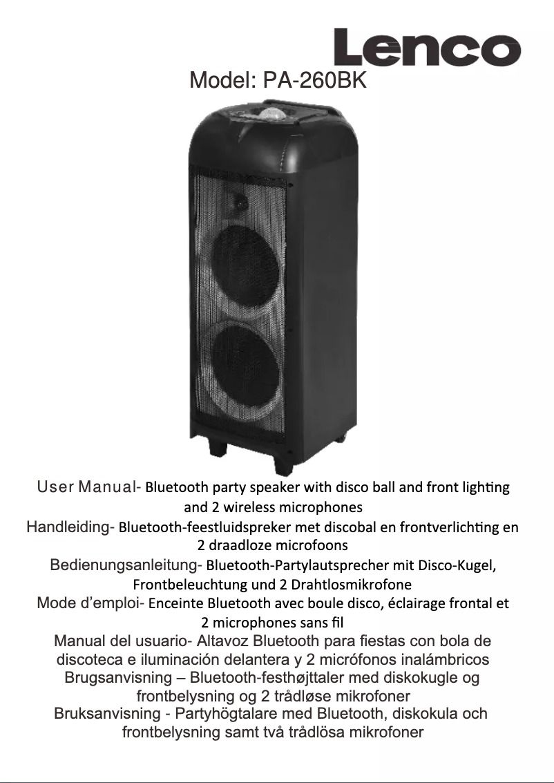 Imagen de la primera página del manual del dispositivo PA-260