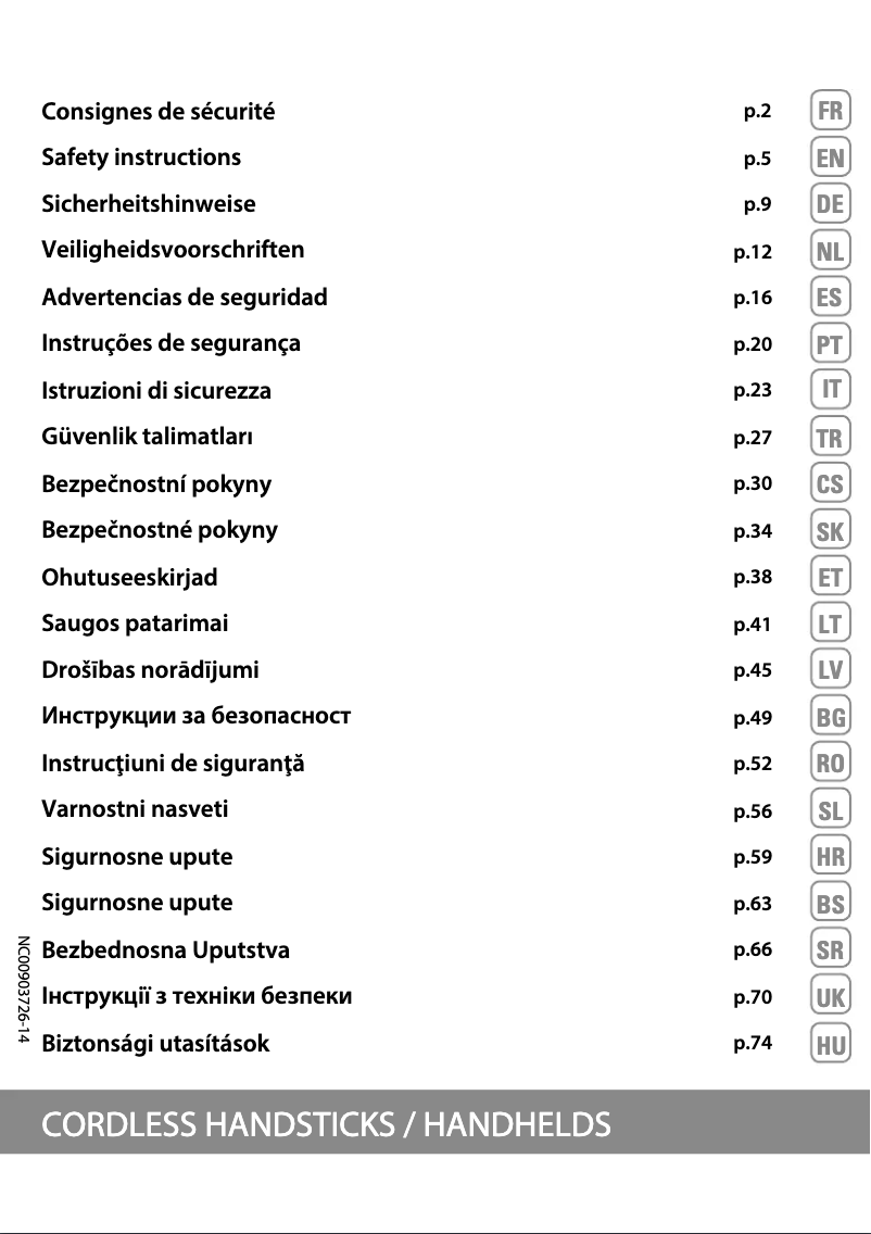 Imagen de la primera página del manual del dispositivo Air force Flex 560 RH9474WO