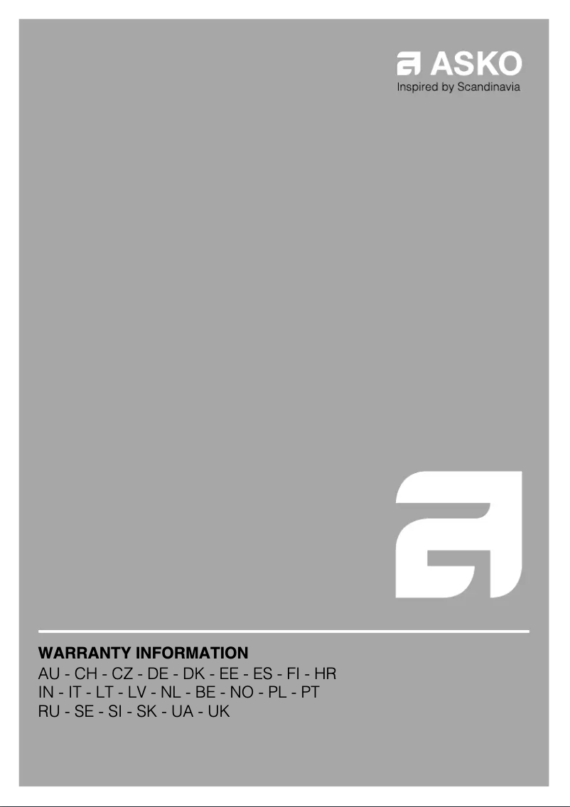 Página 1 del manual Manual de usuario Asko ODW61SS0