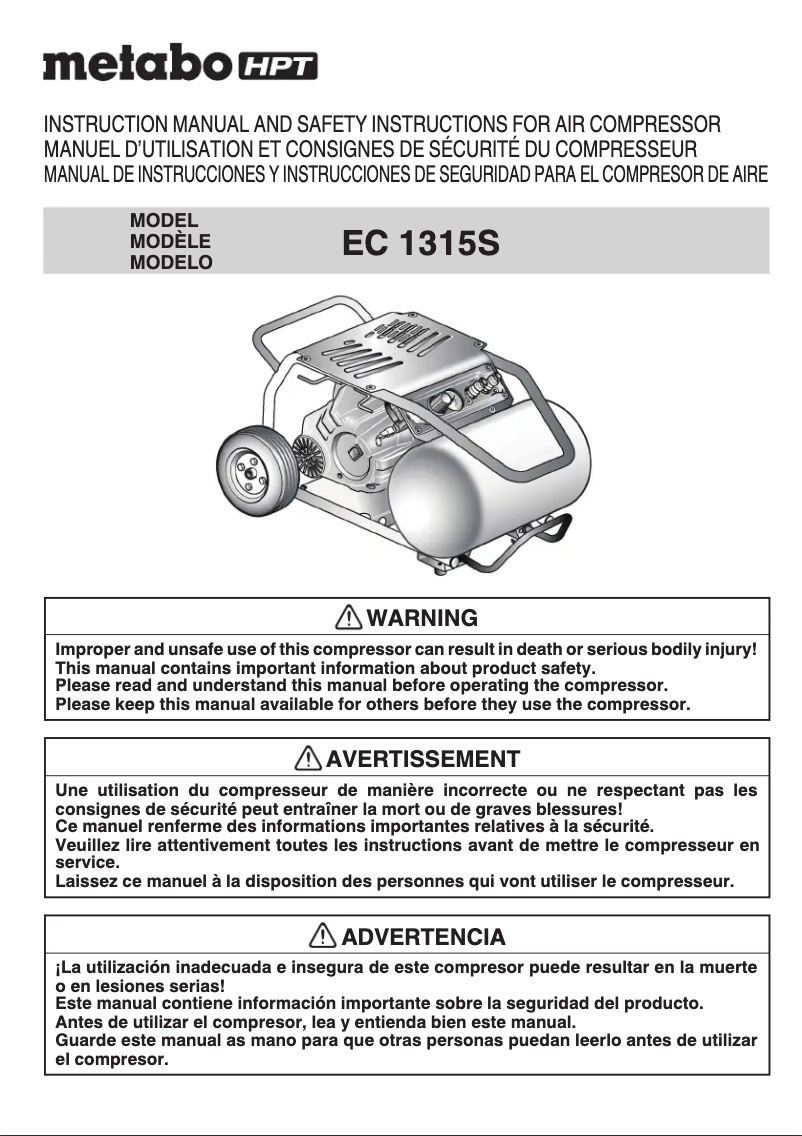 Página 1 del manual Manual de usuario HiKOKI EC1315S