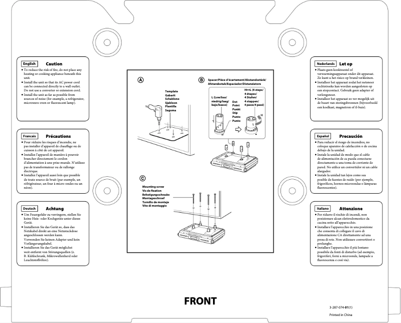 Imagen de la primera página del manual del dispositivo ICF-CDK50