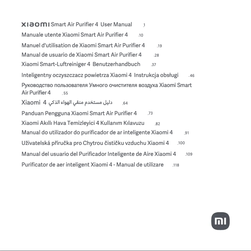 Página 1 del manual Manual de usuario Xiaomi Smart Air Purifier 4