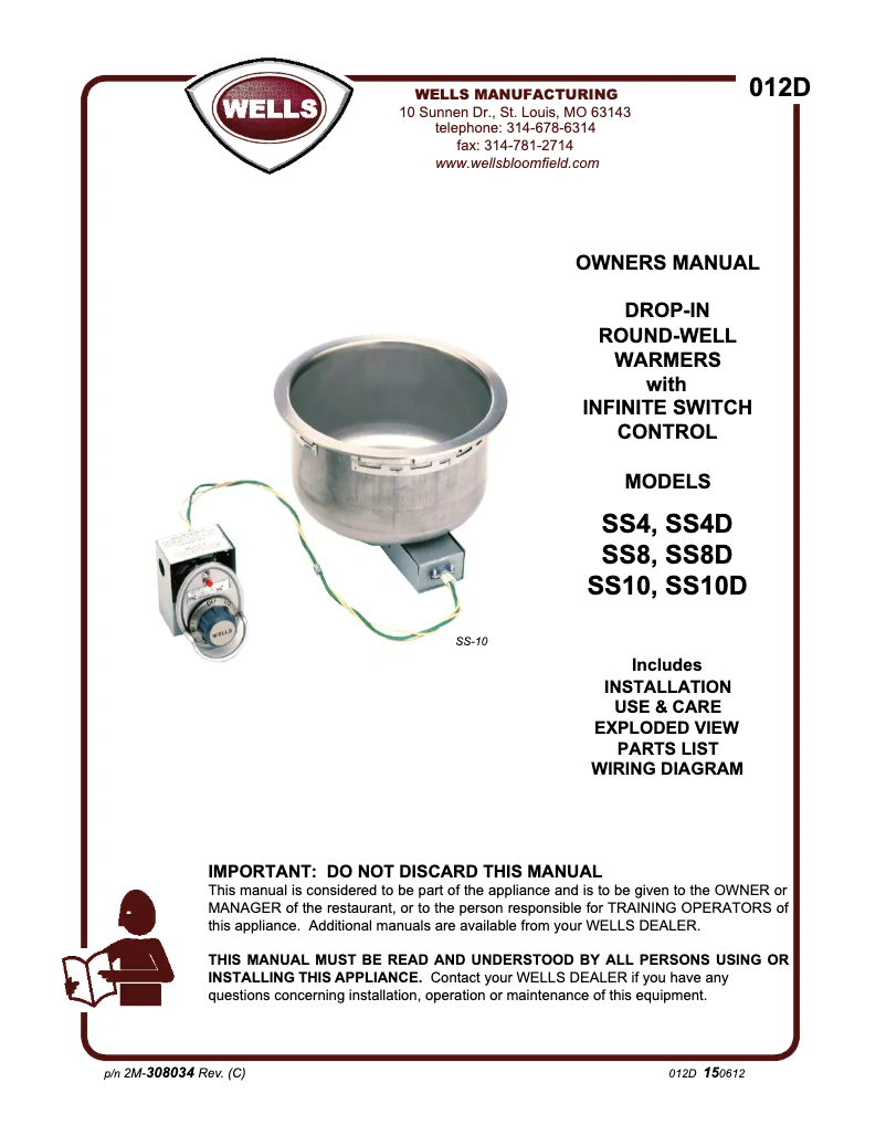 Página 1 del manual Manual de usuario Wells SS8D