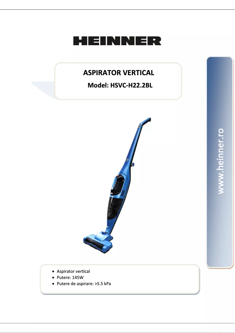 Página 1 del manual Manual de usuario Heinner HSVC-H22.2BL