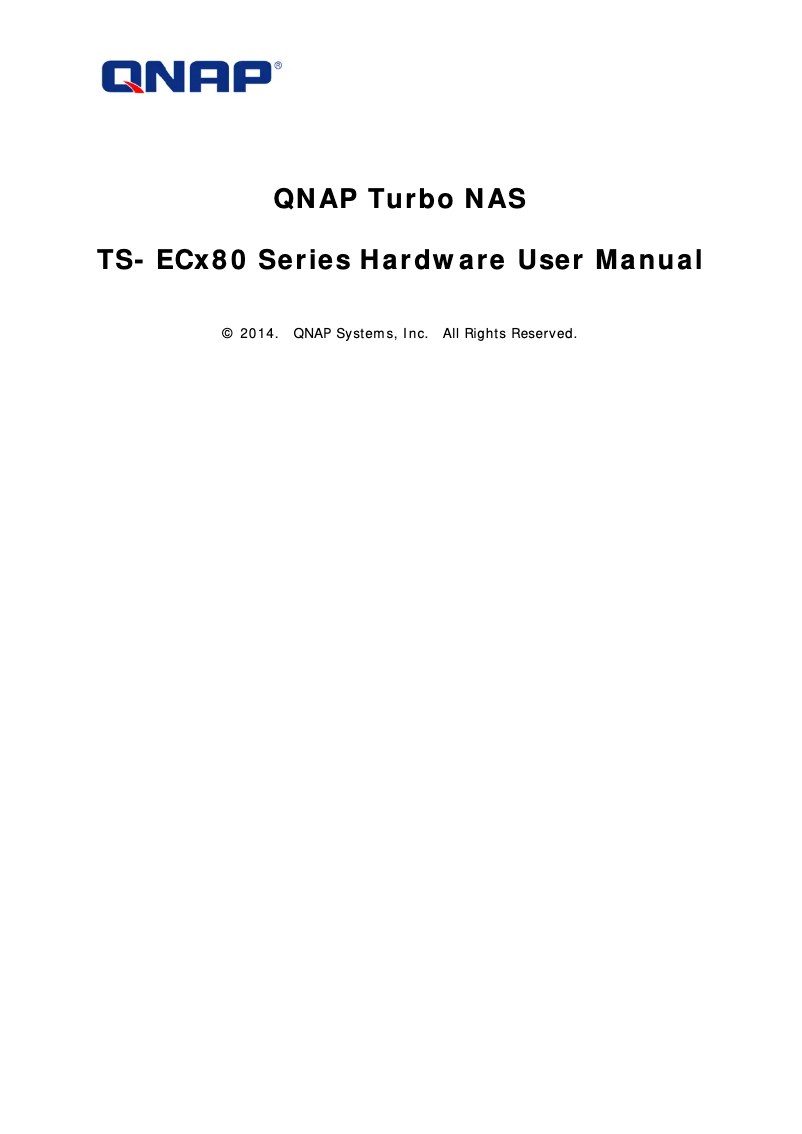 Página nº 1 - Manual de usuario QNAP TVS-EC880-E3-16G