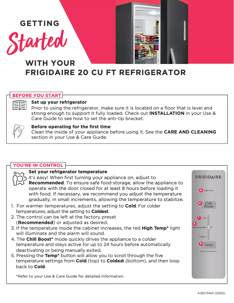 Imagen de la primera página del manual del dispositivo FRAE2024AW