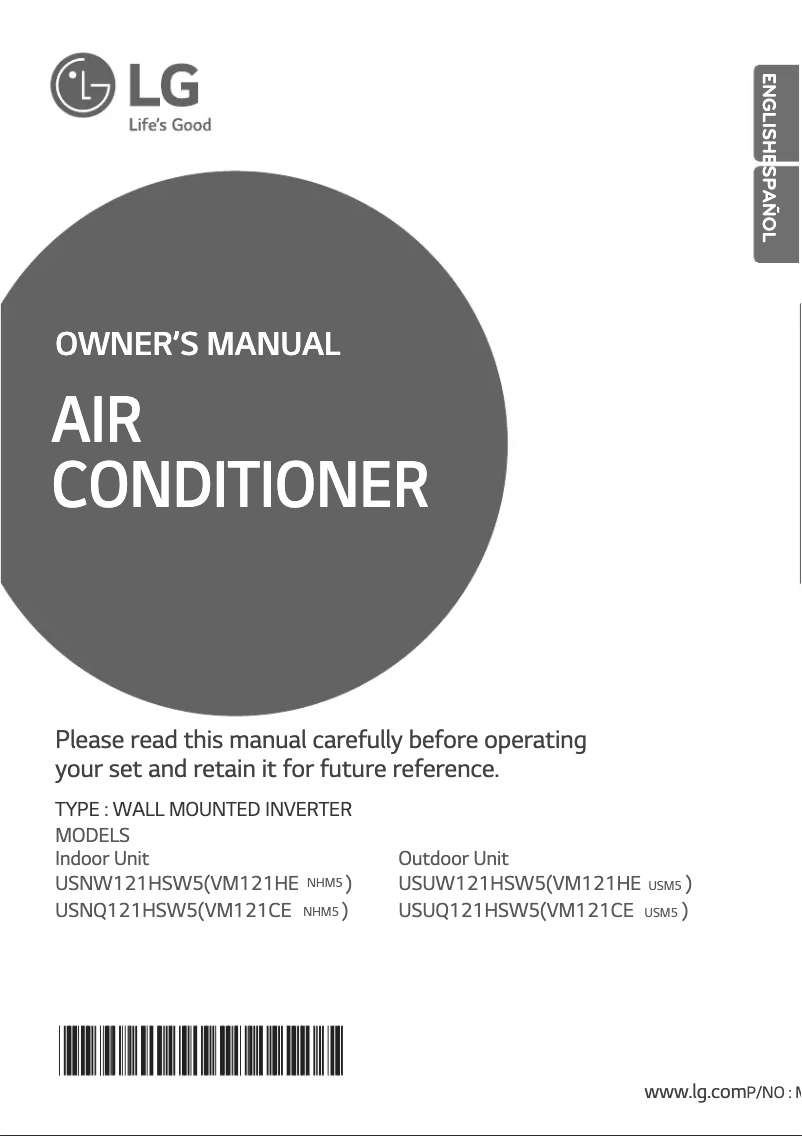 Página 1 del manual Manual de usuario LG VM121HE