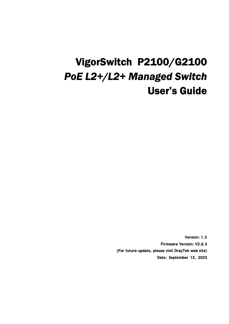 Página 1 del manual Manual de usuario Draytek VigorSwitch P2100