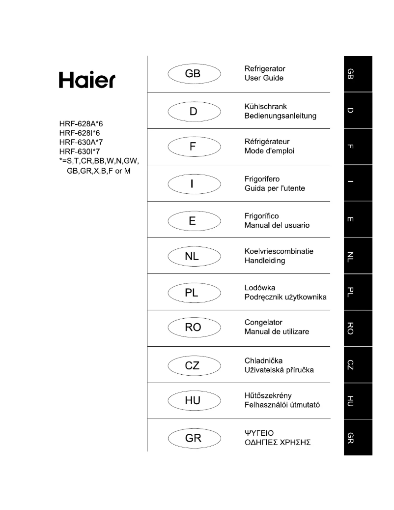 Página 1 del manual Manual de usuario Haier HRF-630IB7