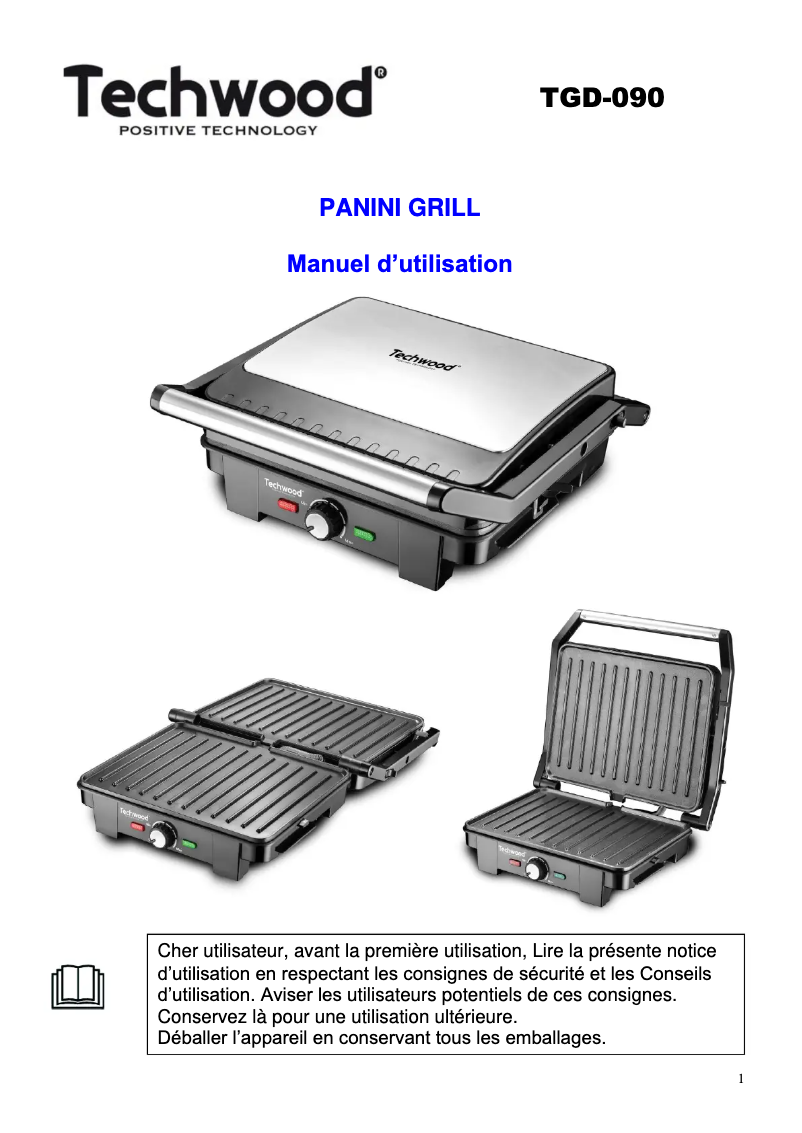 Imagen de la primera página del manual del dispositivo TGD-090