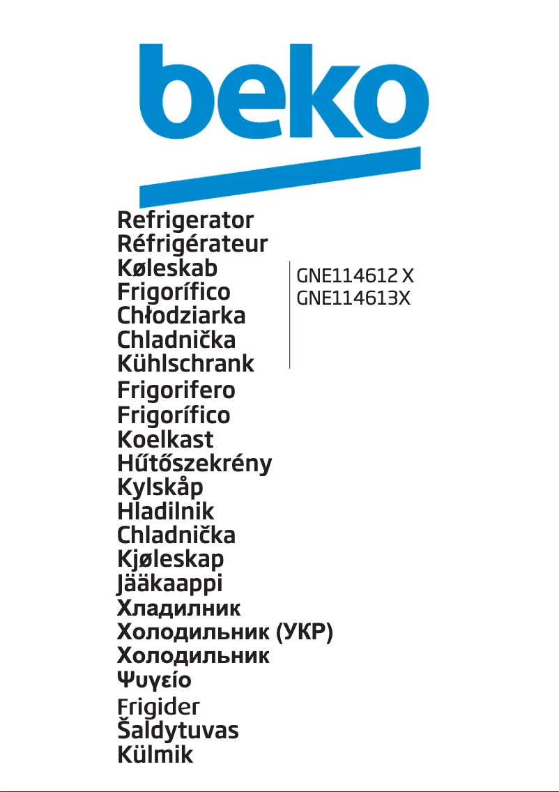 Página 1 del manual Manual de usuario Beko GNE114612X