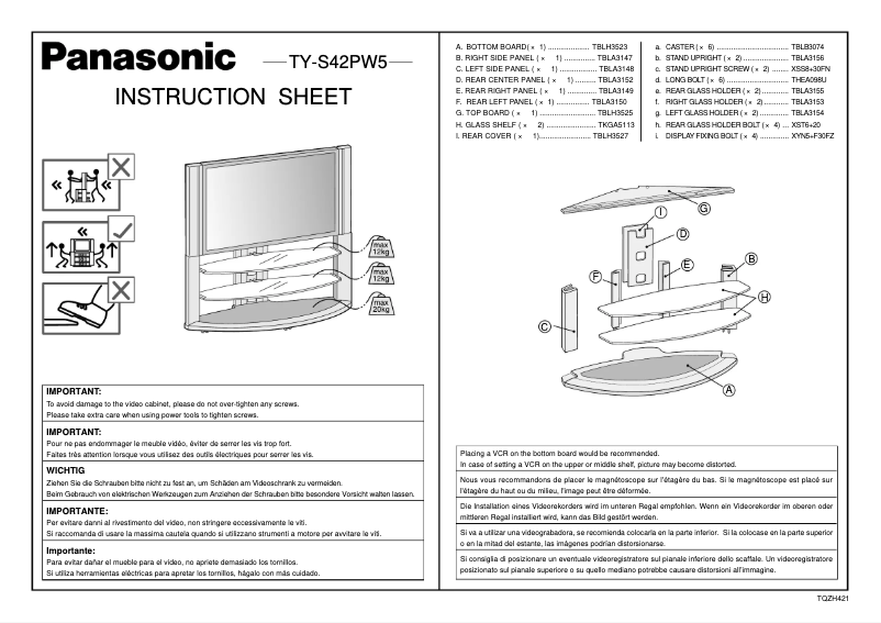 Página 1 del manual Manual de usuario Panasonic TY-S42PW5