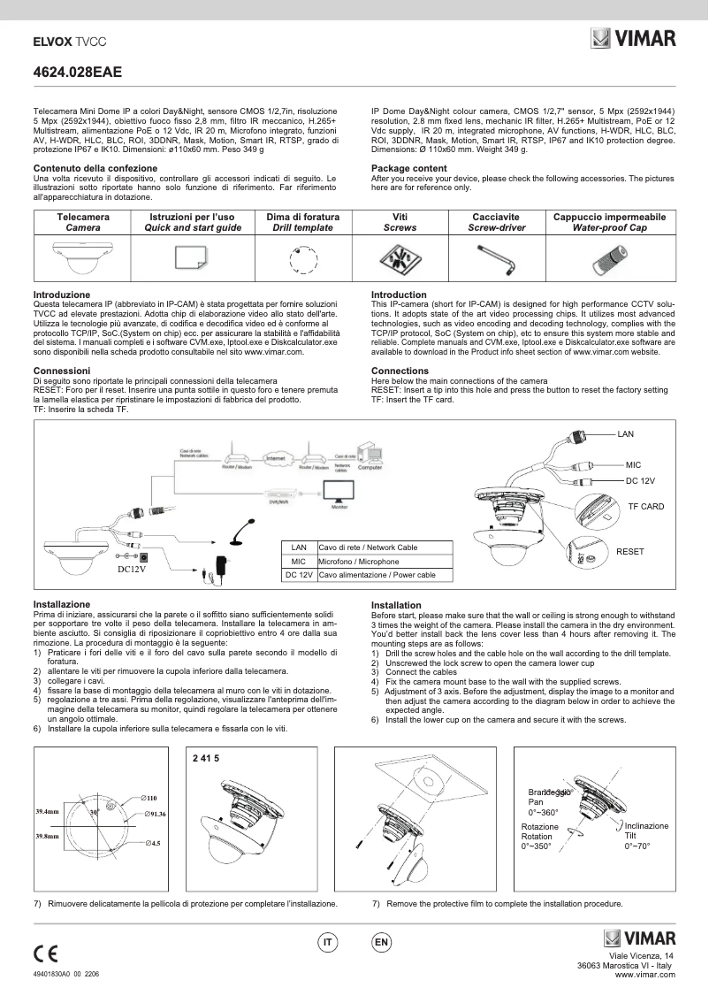 Imagen de la primera página del manual del dispositivo ELVOX 4624.028EAE