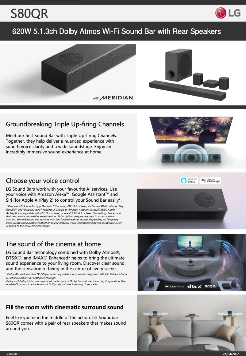 Página nº 1 - Ficha técnica LG S80QR