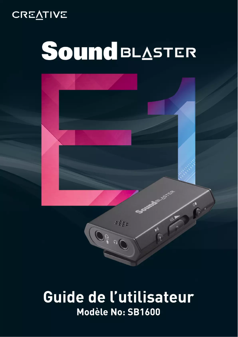 Imagen de la primera página del manual del dispositivo Sound Blaster E1