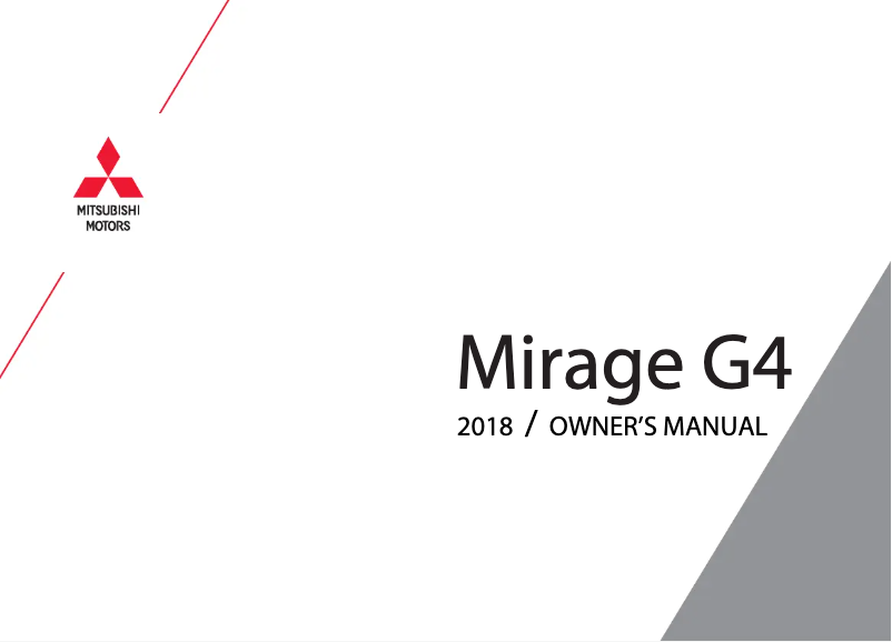 Página nº 1 - Manual de usuario Mitsubishi Mirage G4 (2018)