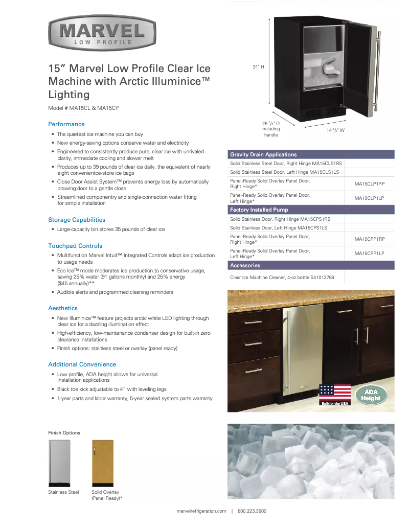 Página 1 del manual Manual de usuario Marvel MA15CL1L