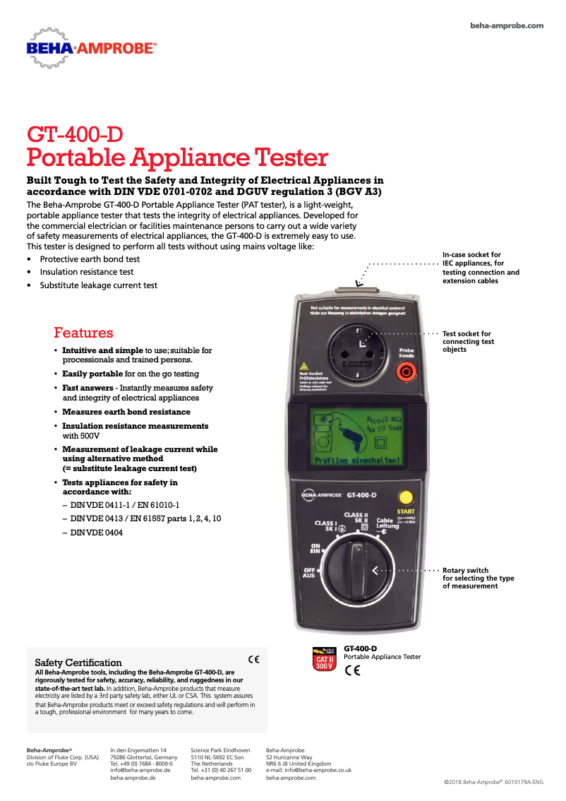 Imagen de la primera página del manual del dispositivo GT-400-D