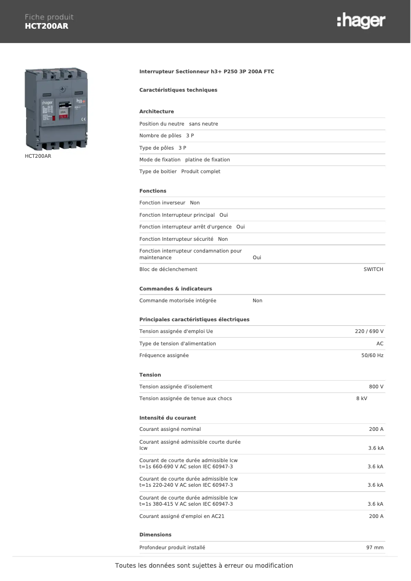 Imagen de la primera página del manual del dispositivo HCT200AR