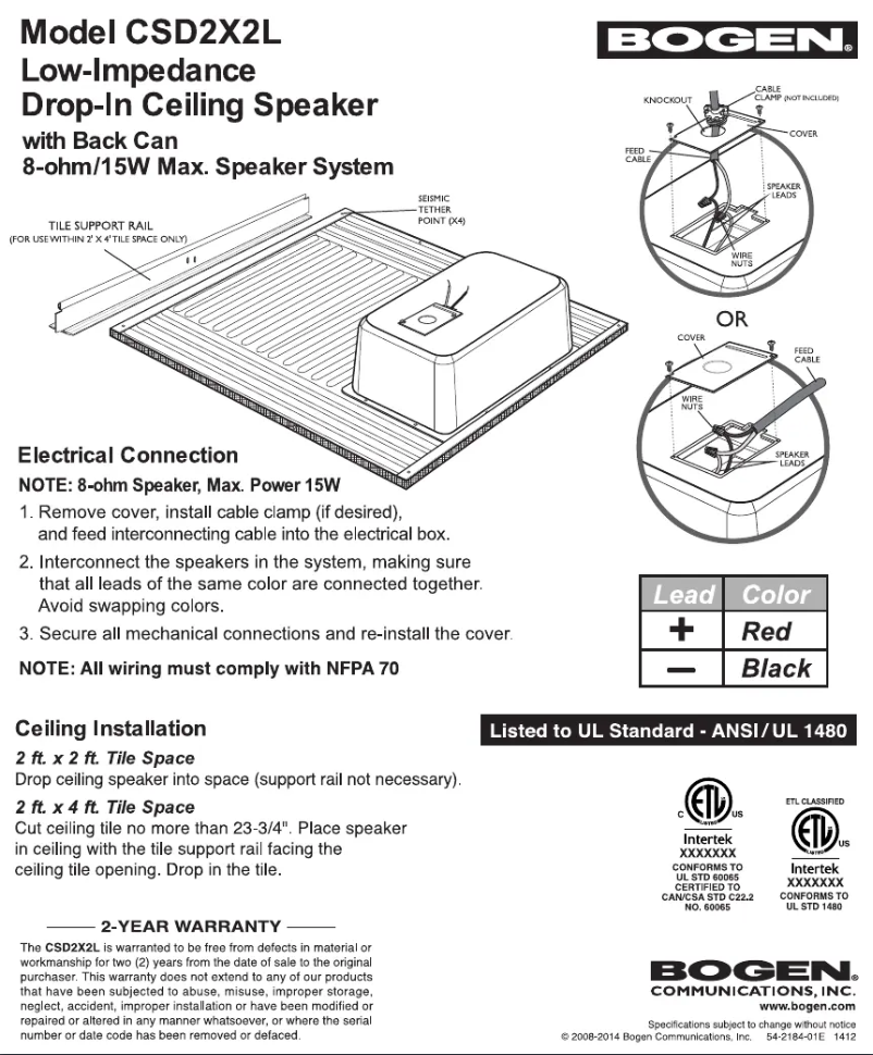 Imagen de la primera página del manual del dispositivo CSD2X2