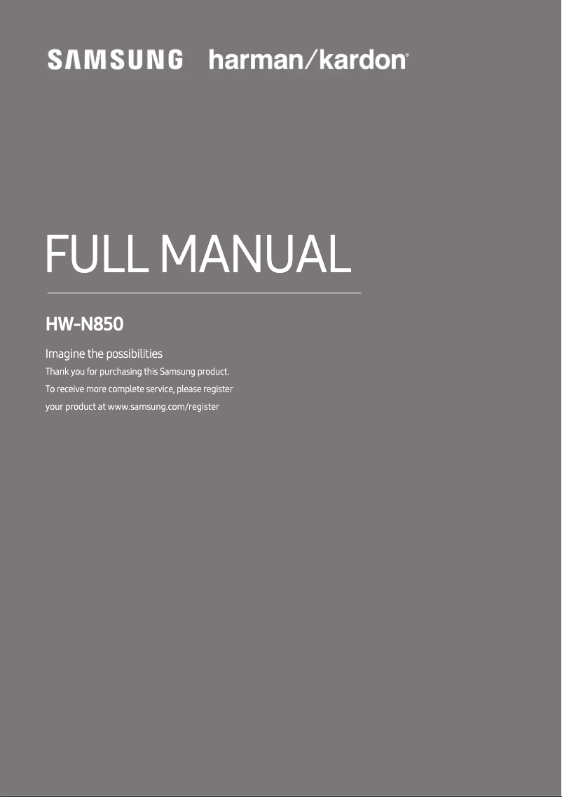 Imagen de la primera página del manual del dispositivo HW-N850