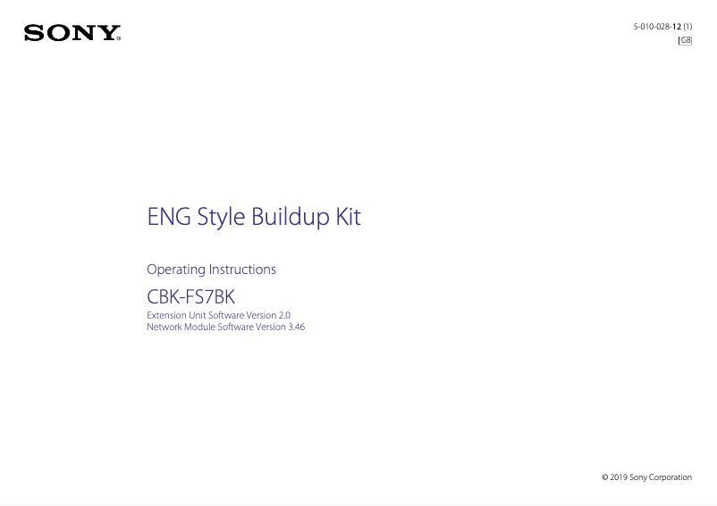 Página 1 del manual Manual de usuario Sony CBK-FS7BK