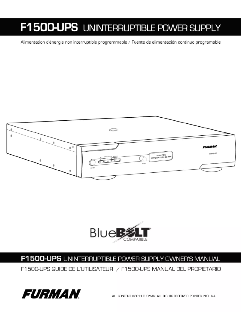 Página nº 1 - Manual de usuario Furman F1500-UPS