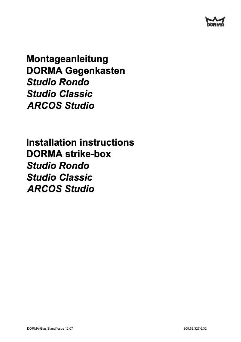 Página 1 del manual Manual de usuario Dormakaba ARCOS Studio