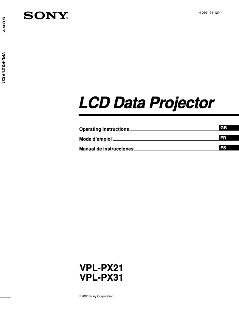 Página 1 del manual Manual de usuario Sony VPL-PX31