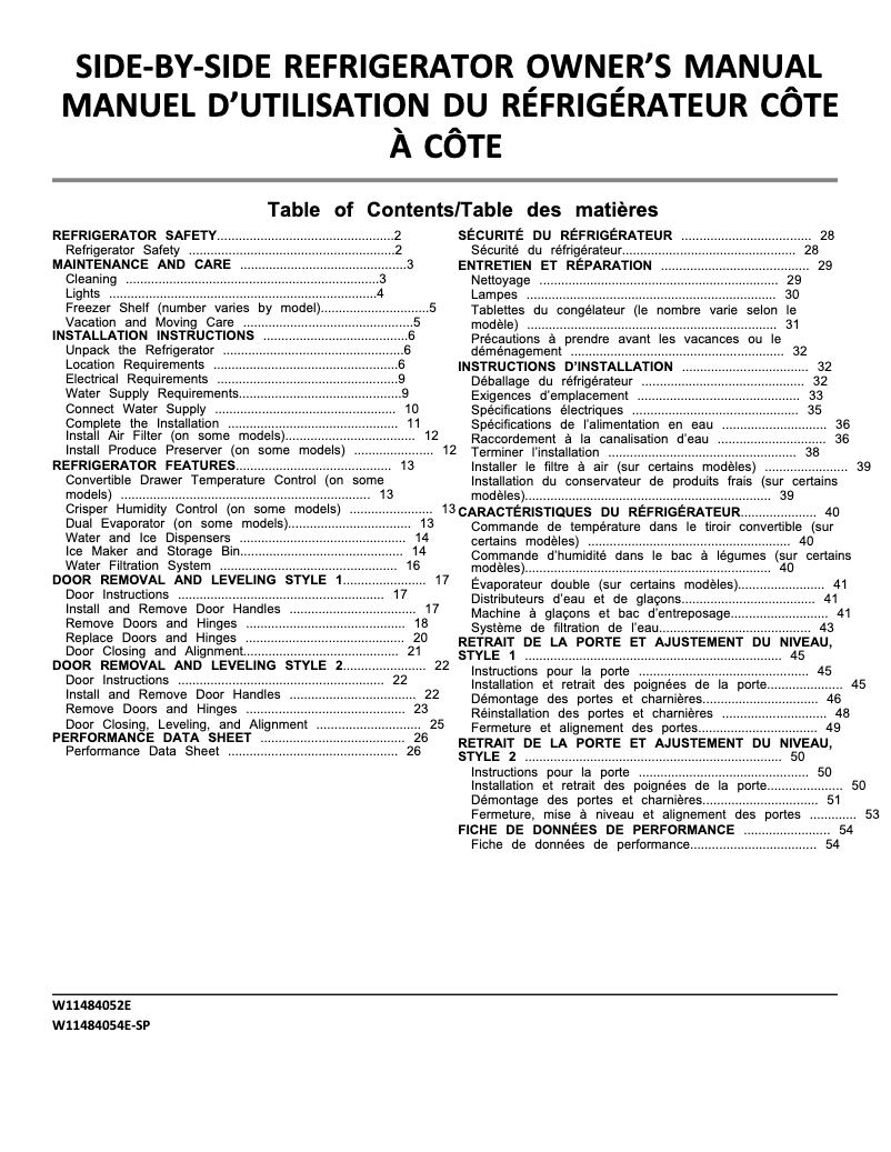 Imagen de la primera página del manual del dispositivo WRS315SDHM