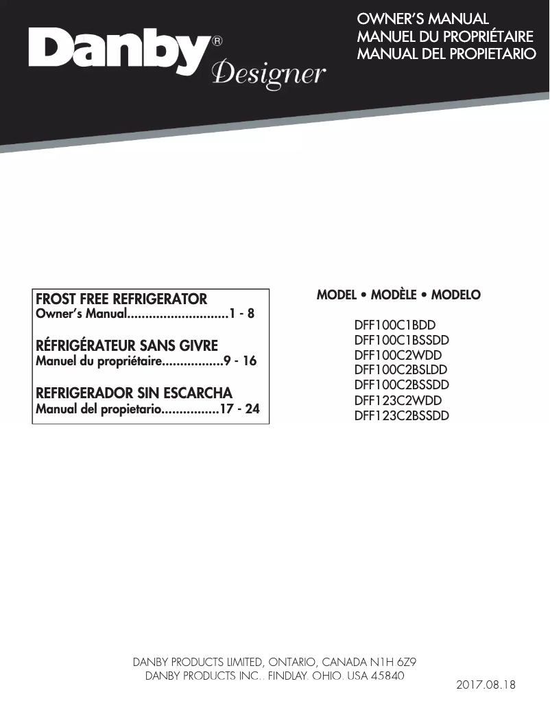 Imagen de la primera página del manual del dispositivo DFF100C1