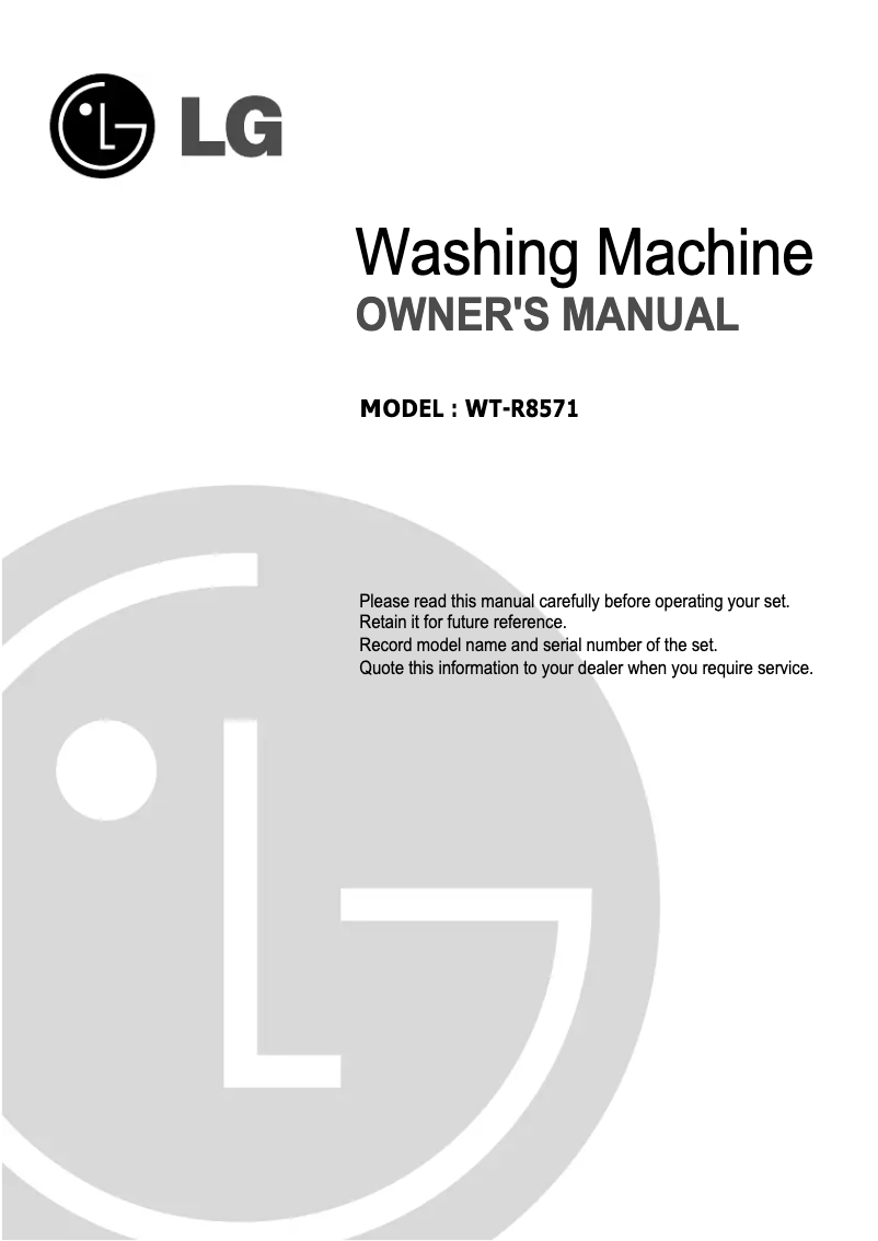 Página 1 del manual Manual de usuario LG WTR11D80EP1